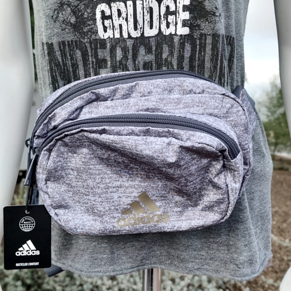ADIDAS Must Have Waist Pack Belly Bag Fanny Pack Crossbody Purse Gray Unisex - Picture 9 of 16